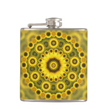 Hippy Sunflower Fractal Mandala Pattern