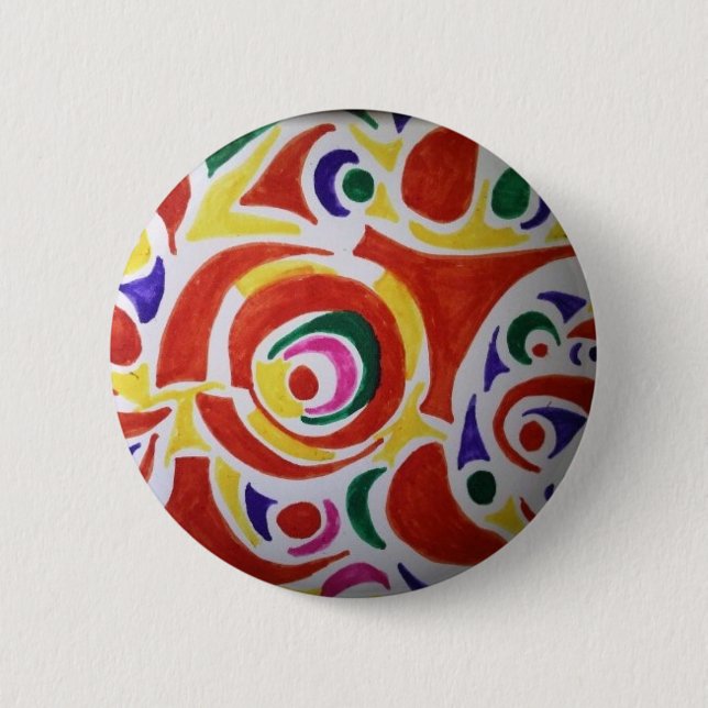 Hippy Swirls 6 Cm Round Badge (Front)