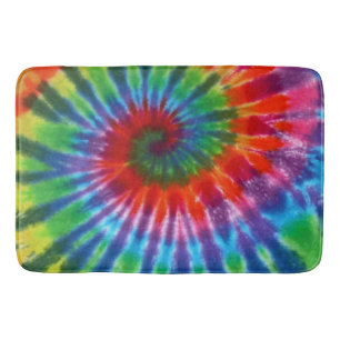 Hippy Tie Dye 60s Retro Colourful Boho Bath Mat