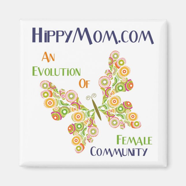 HippyMom Square Magnet (Front)