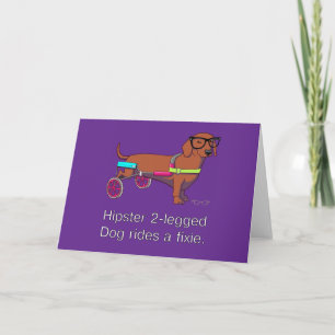 Hipster 2-legged Dog Note Card