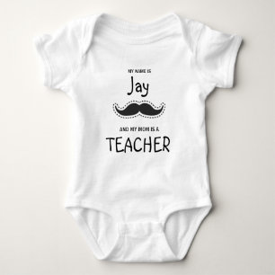 Hipster and Boho design with to Mustache in Black Baby Bodysuit