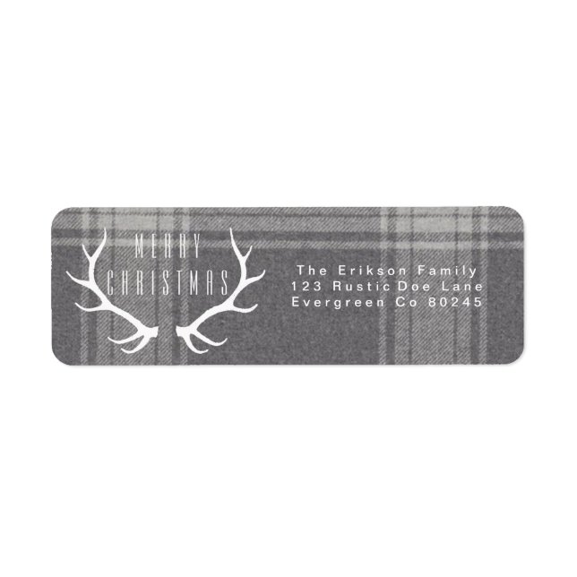 Hipster Antlers | Christmas Return Address Label (Front)