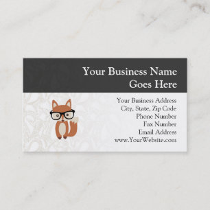 Hipster Baby Fox w/Glasses Business Card