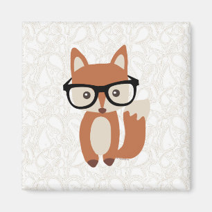 Hipster Baby Fox w/Glasses Magnet
