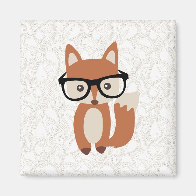 Hipster Baby Fox w/Glasses Magnet (Front)