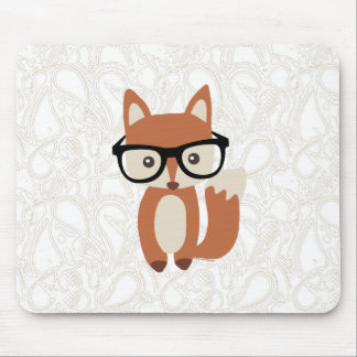 Hipster Baby Fox w/Glasses Mouse Pad
