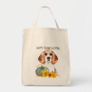 Hipster Beagle Customisable Thanksgiving Tote Bag