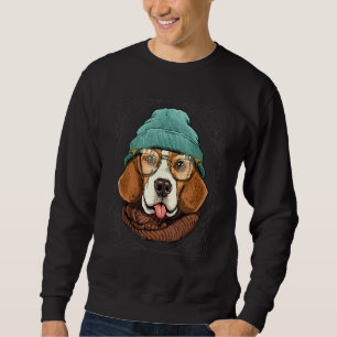 Hipster Beagle Dog Animal Wearing Sunglasses Puppy Sweatshirt