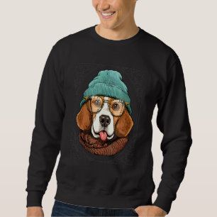 Hipster Beagle Dog Animal Wearing Sunglasses Puppy Sweatshirt