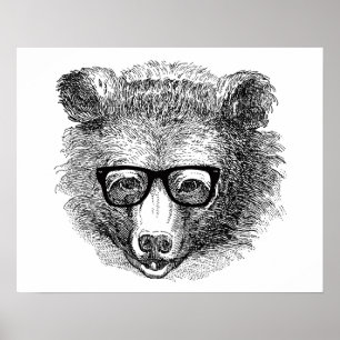 Hipster Bear Poster