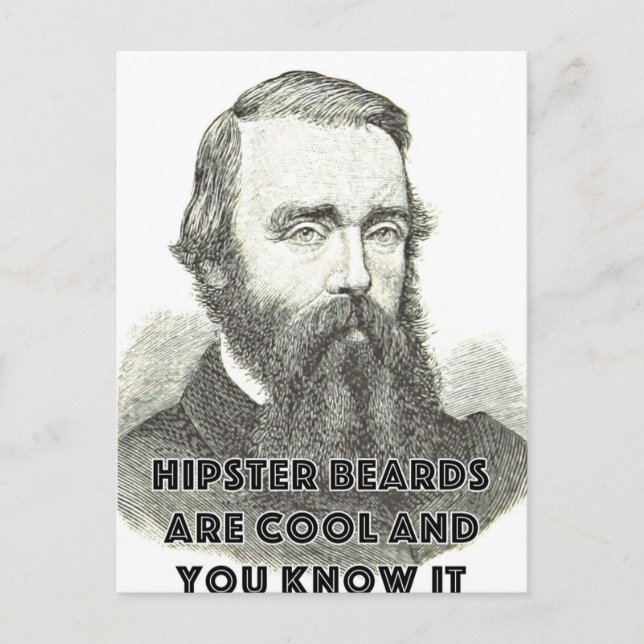 Hipster Beard Funny Greetings Card Cool Humour (Front)