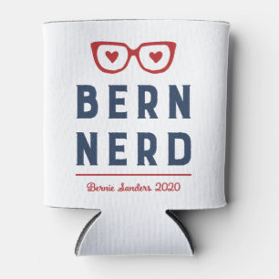Hipster Bern Nerd   Funny Bernie Sanders 2020 Can Cooler