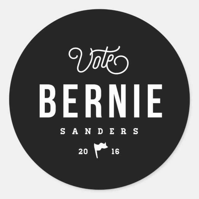 Hipster Bernie Classic Round Sticker (Front)