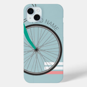 Hipster Bicycle Wheel pastel Custom Name iPhone 15 Mini Case