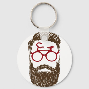 Hipster biker key ring