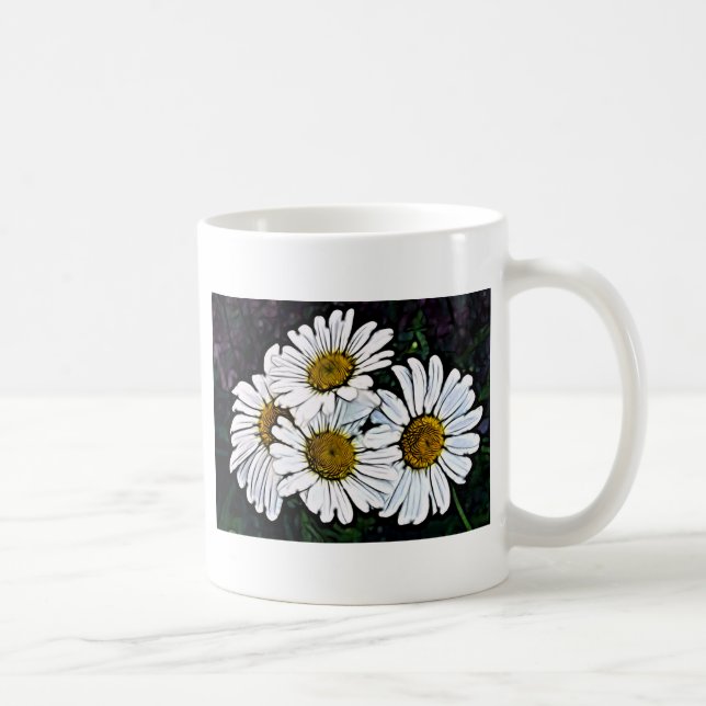 Hipster Bohemian Chic Summer White Daisy Coffee Mug (Right)