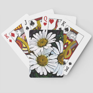 Hipster Bohemian Chic Summer White Daisy Playing Cards