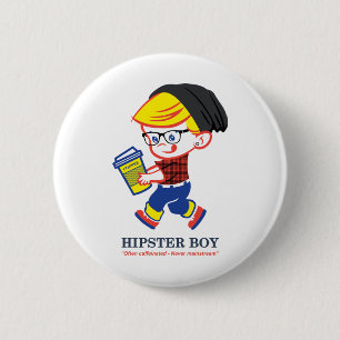 Hipster Boy - Parody illustration 6 Cm Round Badge