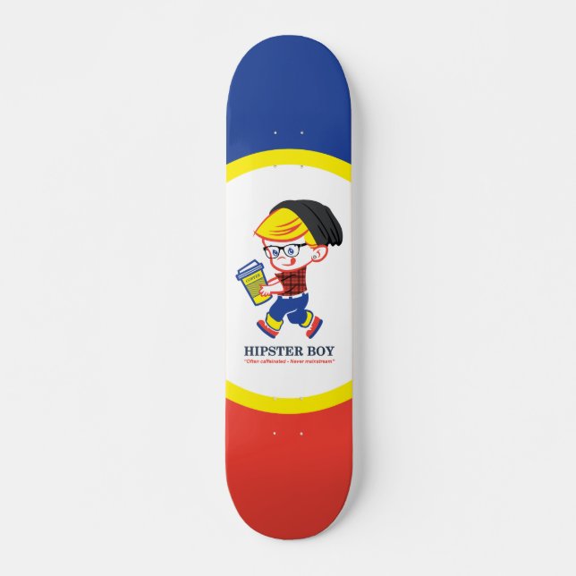 Hipster Boy - Parody illustration  Skateboard (Front)