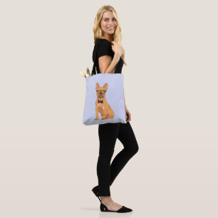 Hipster Brown French Bulldog Puppy for Dog Lovers Tote Bag