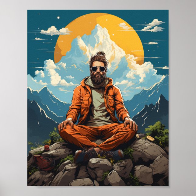 Hipster Buddha In Nature Poster (Front)