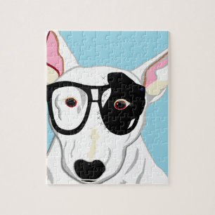 Hipster Bull Terrier Jigsaw Puzzle