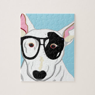 Hipster Bull Terrier Jigsaw Puzzle