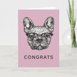 Hipster Bulldog   Add Your Text Card