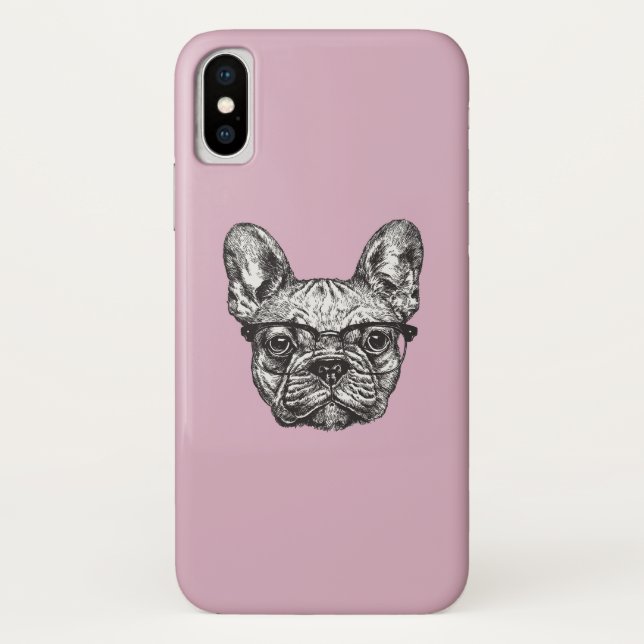 Hipster Bulldog Case-Mate iPhone Case (Back)