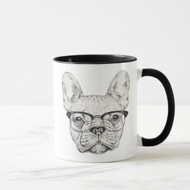 Hipster Bulldog Mug (Right)