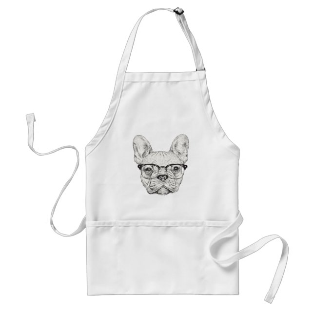 Hipster Bulldog Standard Apron (Front)