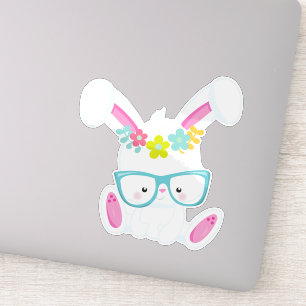 Hipster Bunny, Bunny With Glasses, Rabbit, Flowers