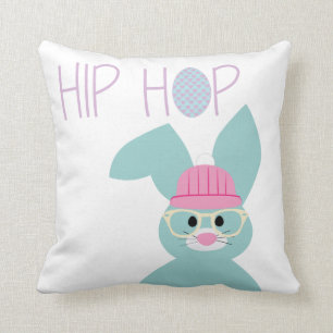 Hipster Bunny Home Decor for Spring Cushion