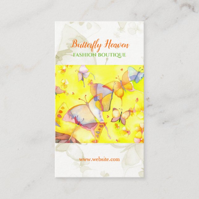 Hipster Butterfly Artistic Fashion Business Card (Front)