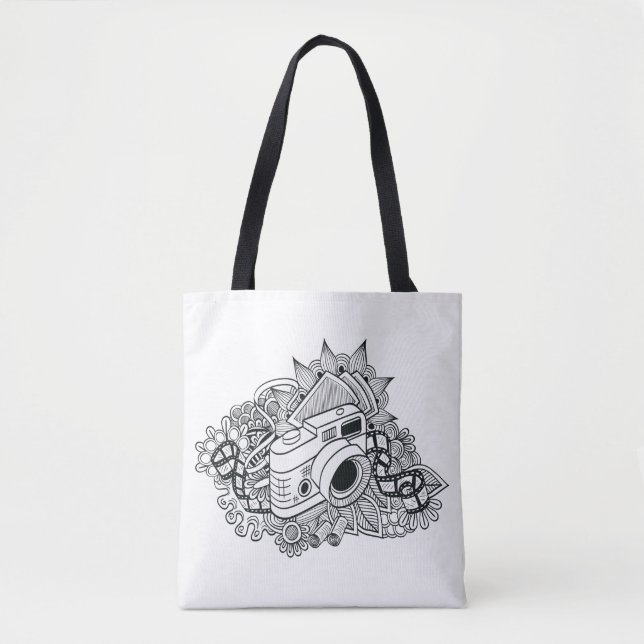 Hipster Camera Doodle 2 Tote Bag (Front)
