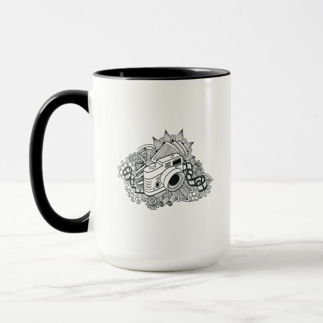 Hipster Camera Doodle Mug (Left)