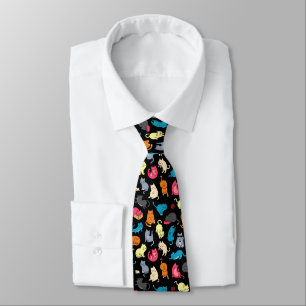 Hipster Cartoon Cats Necktie