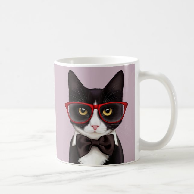 Hipster Cat Coffee Mug (Right)