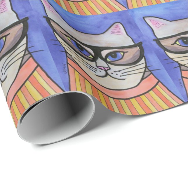 Hipster Cat Wrapping Paper (Roll Corner)