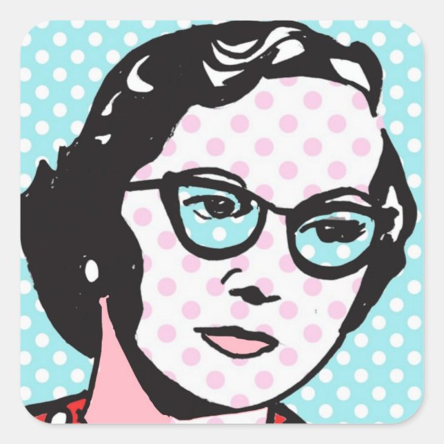 Hipster Chic Retro Pop Art Stickers (Front)
