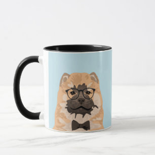 Hipster Chow Chow Dog Mug for Dog Lovers