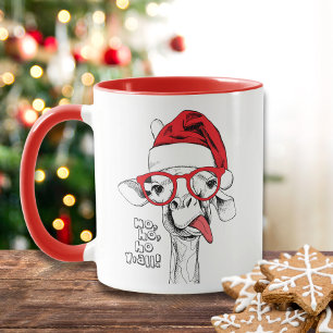 Hipster Christmas Giraffe   Holidays Mug