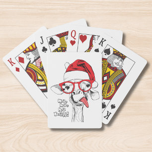 Hipster Christmas Giraffe   Holidays Playing Cards