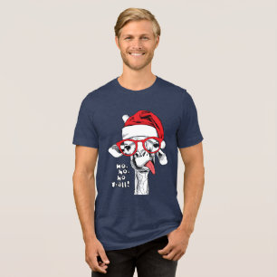 Hipster Christmas Giraffe   Holidays Tri-Blend Shirt