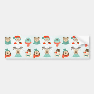 hipster christmas santa bumper sticker