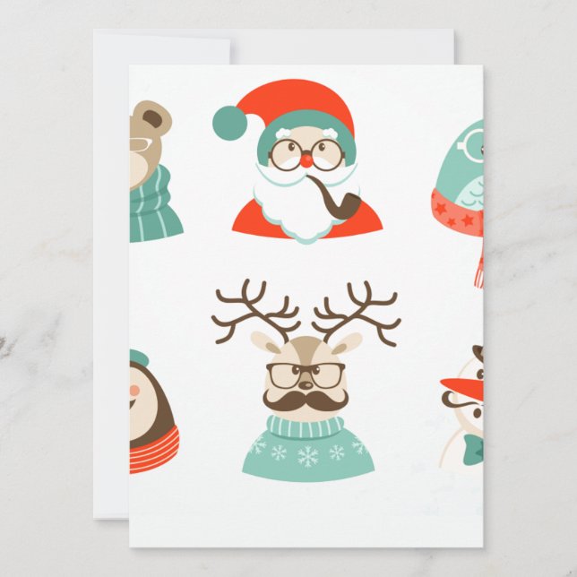 hipster christmas santa holiday card (Front)