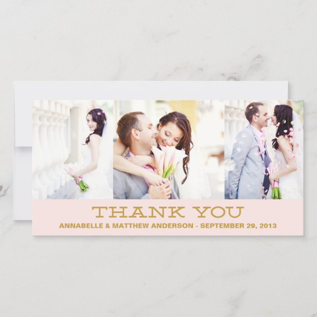 HIPSTER COLLAGE | WEDDING THANK YOU PHOTO CARD (Front)