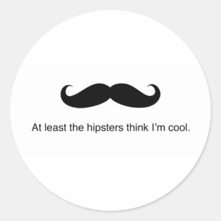 Hipster Cool Classic Round Sticker