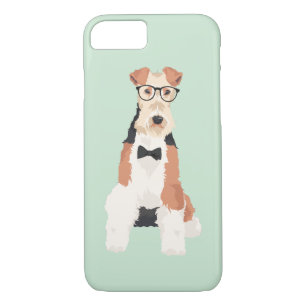 Hipster Cool Fox Terrier Wire Dog for Dog Lovers iPhone 8/7 Case